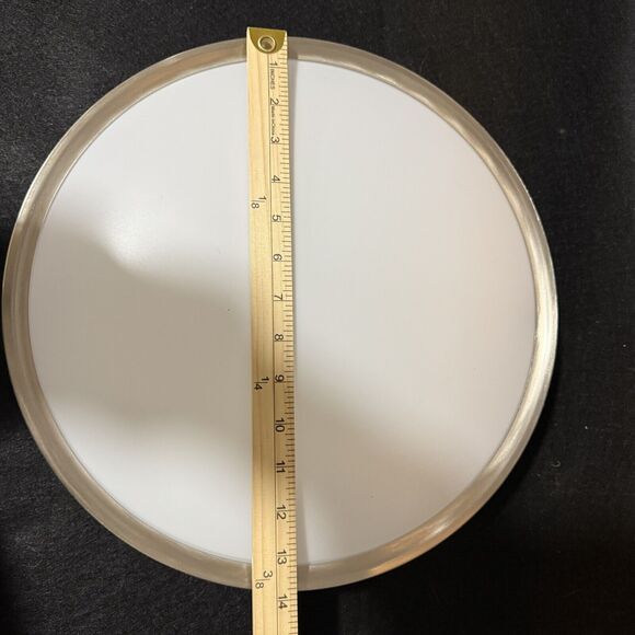 Wattcreek Flush Mount LED Light 14in 5 Adjust Light Color Double Silver Ring Dim - Picture 4 of 10